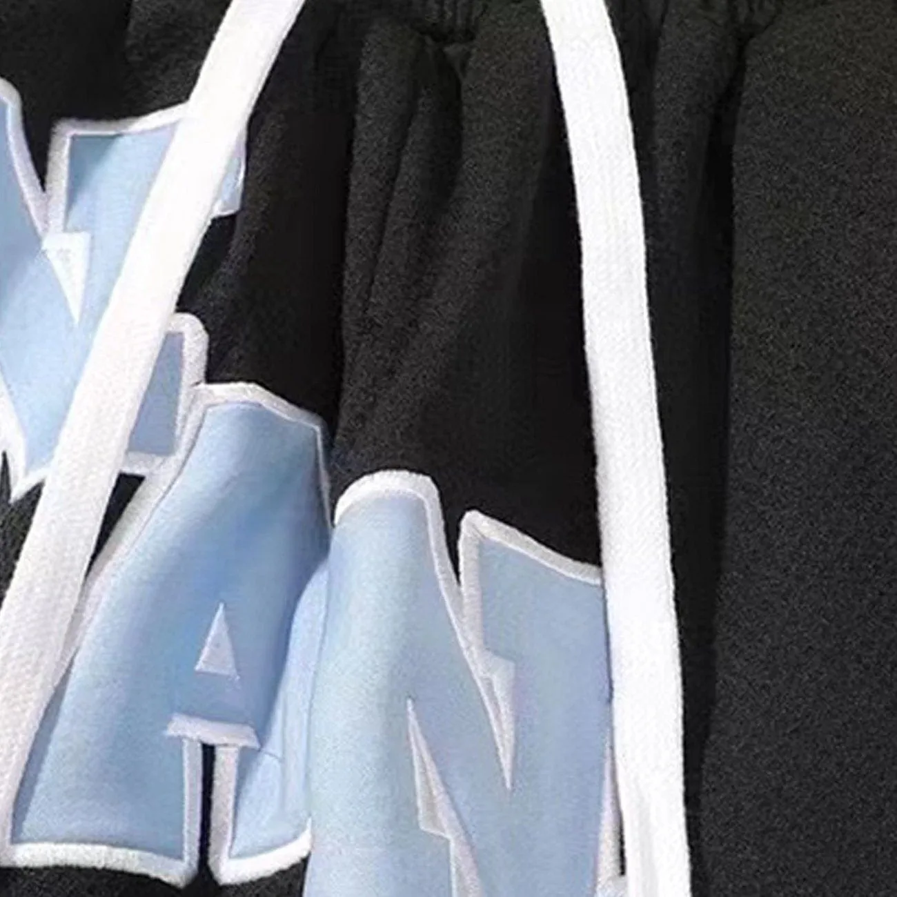 1984® - Embroidered Letters Striped Drawstring Shorts