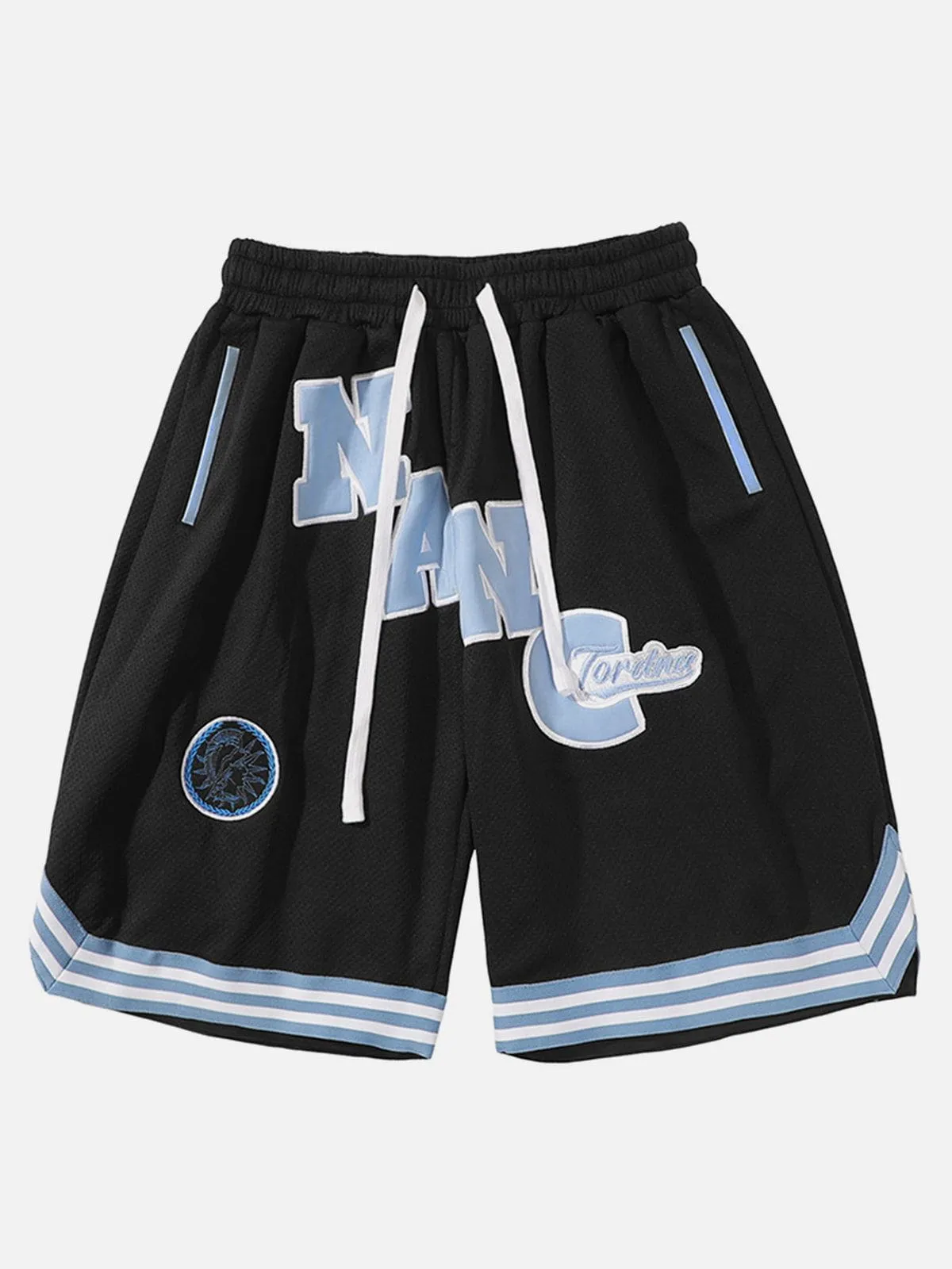1984® - Embroidered Letters Striped Drawstring Shorts