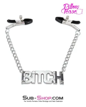7870RS      BITCH Clamps Nipple Clamps with BITCH Tag - LAST CHANCE - Final Closeout!
