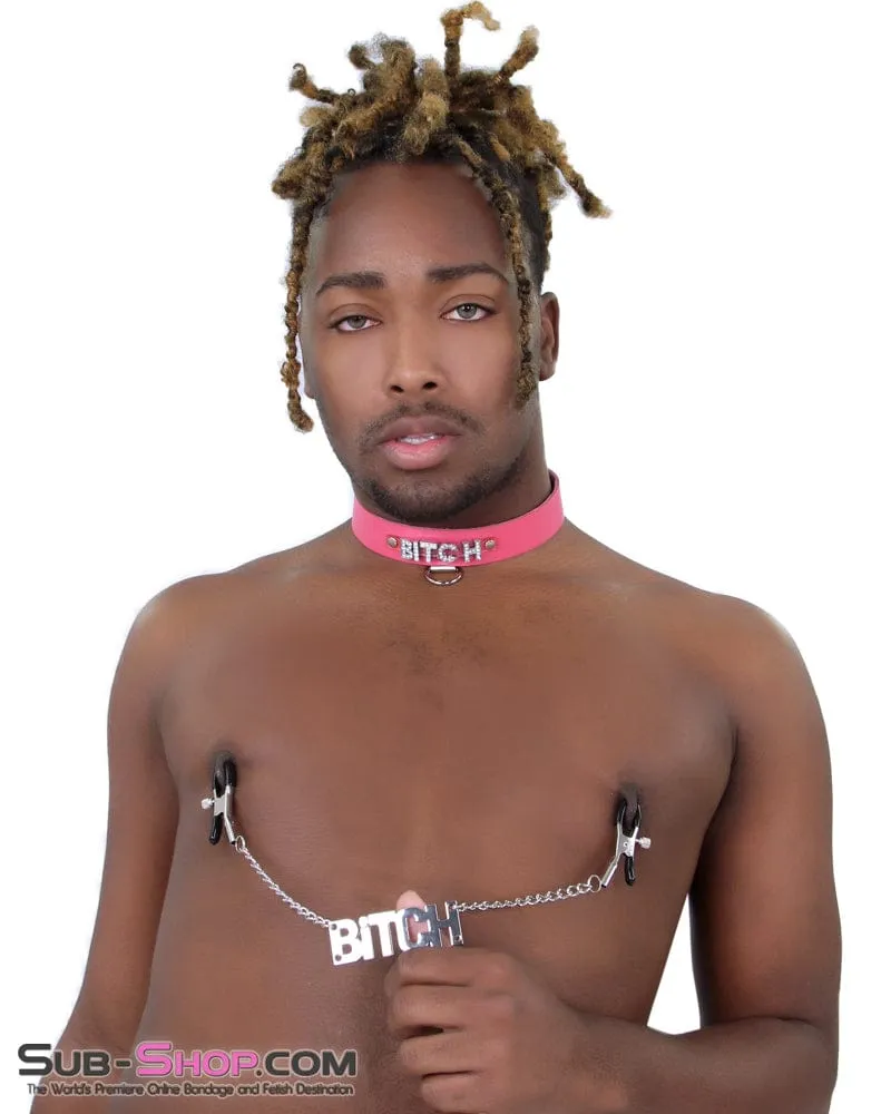 7870RS      BITCH Clamps Nipple Clamps with BITCH Tag - LAST CHANCE - Final Closeout!