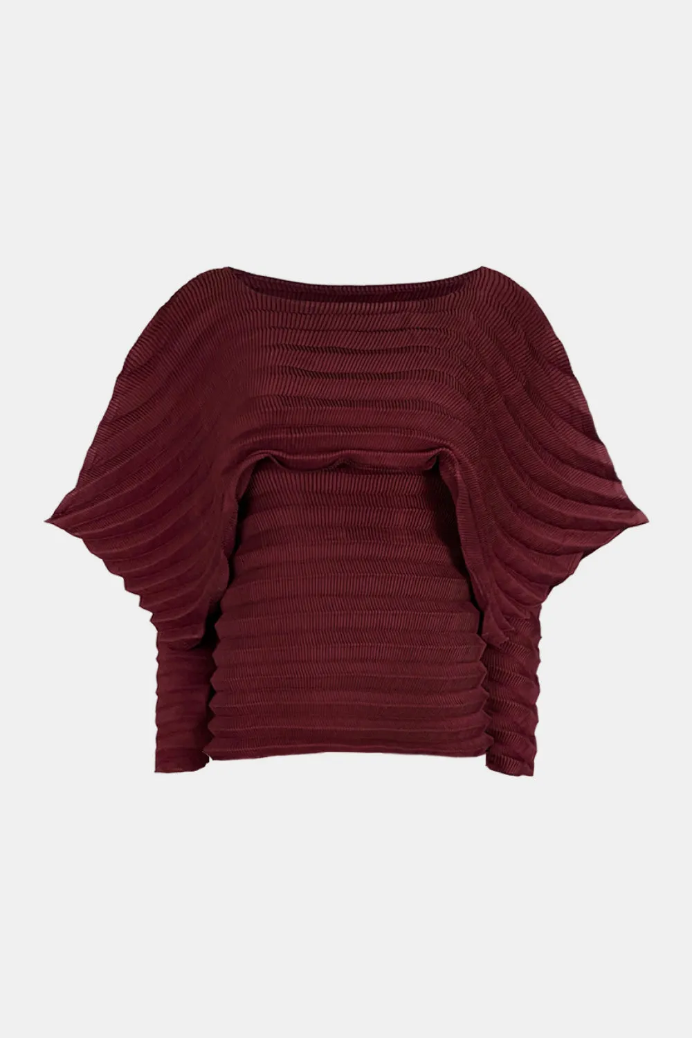 Accordion Pleated Cape Collar Top