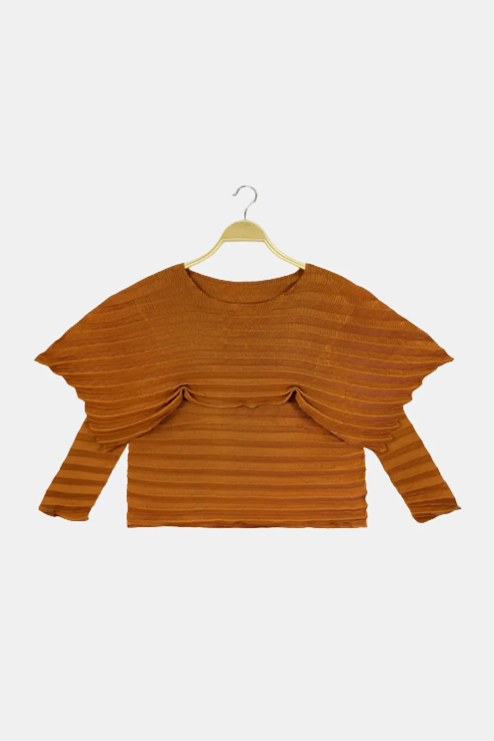 Accordion Pleated Cape Collar Top