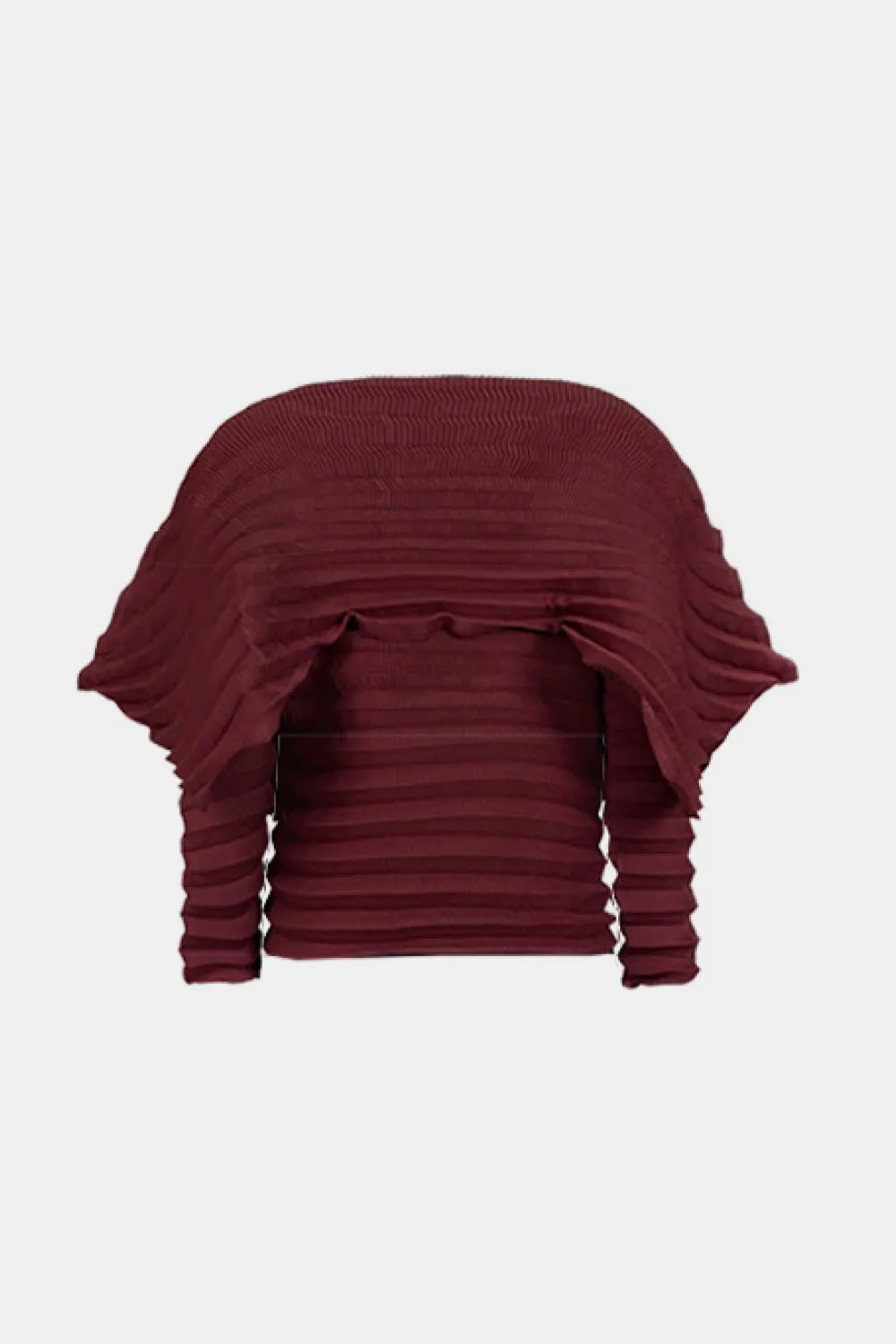 Accordion Pleated Cape Collar Top