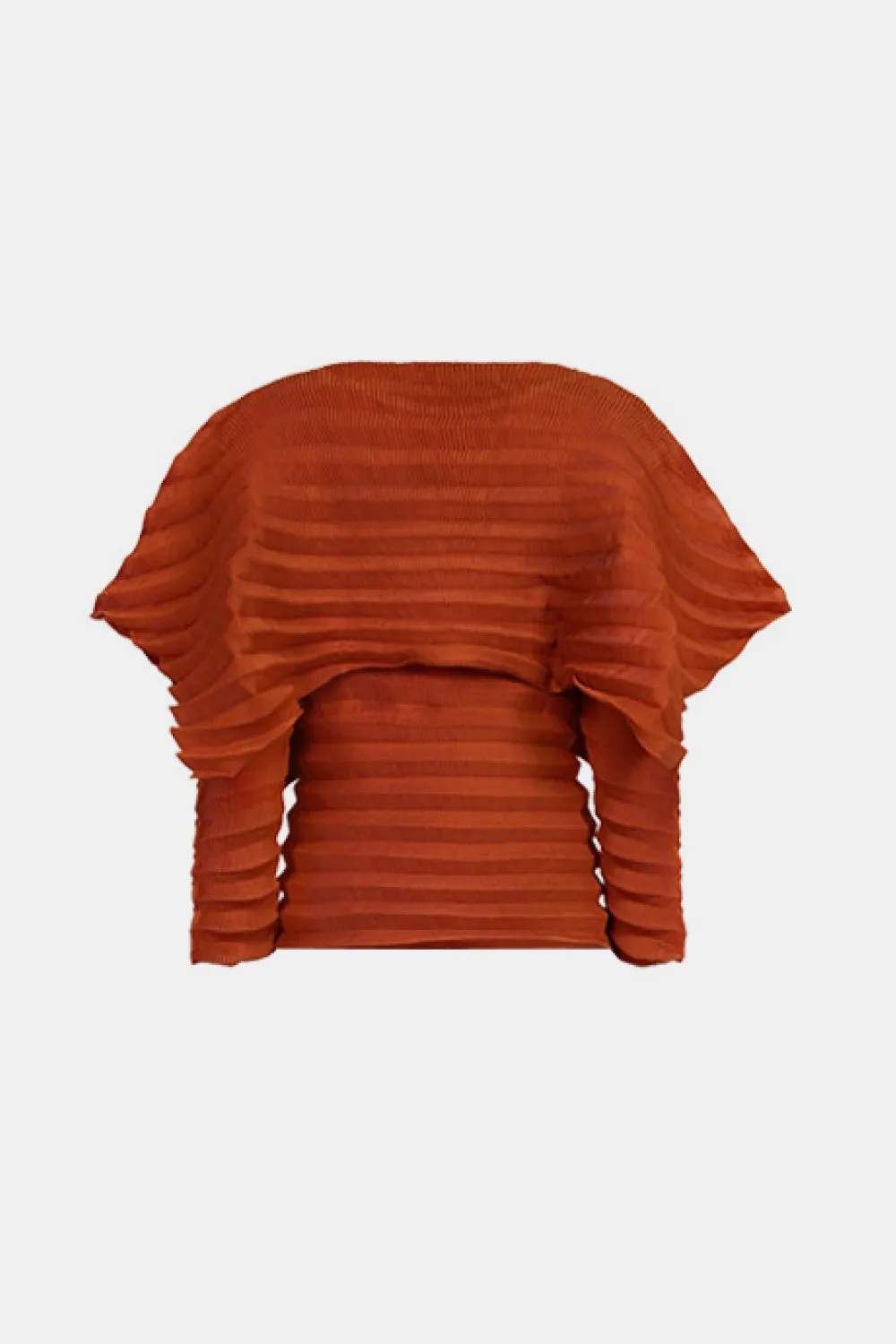 Accordion Pleated Cape Collar Top