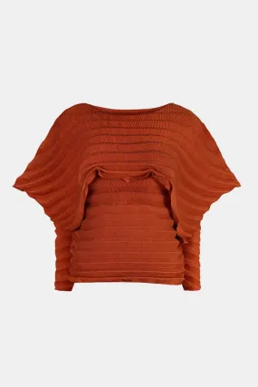 Accordion Pleated Cape Collar Top