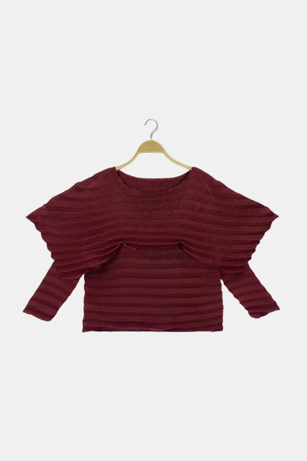 Accordion Pleated Cape Collar Top