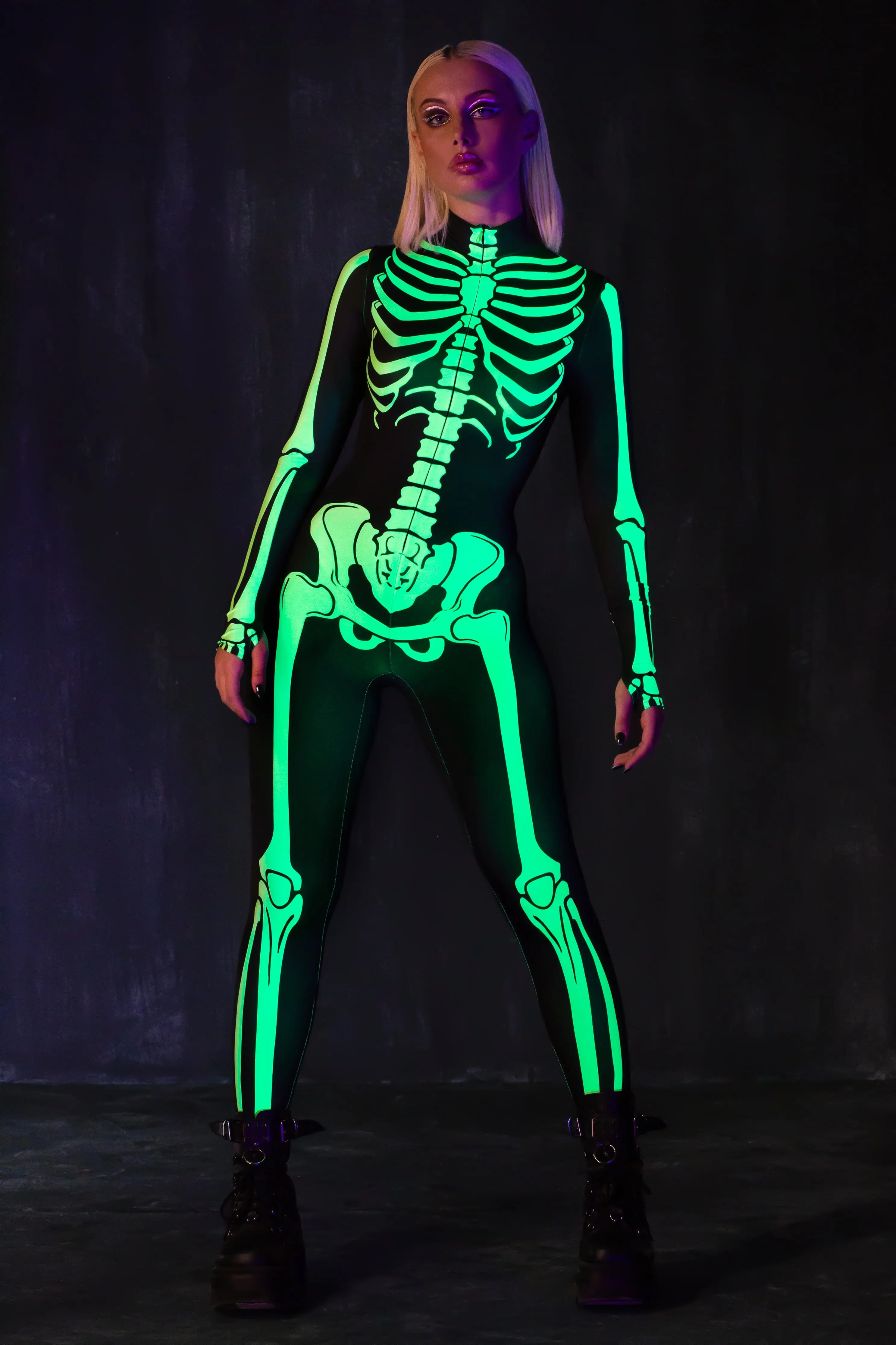 Acid Neon Skeleton Costume