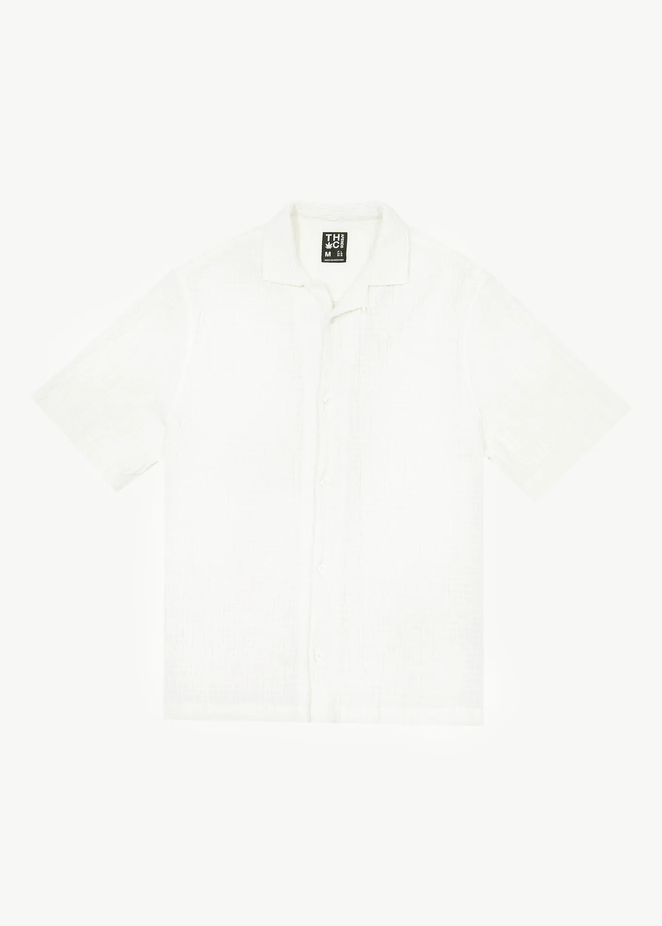 AFENDS Mens Calm - Cuban Short Sleeve Shirt - White