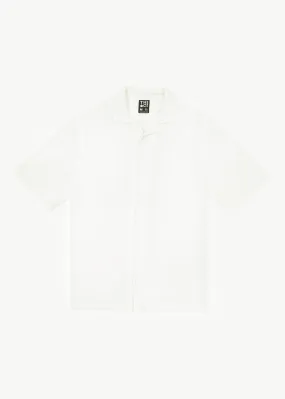 AFENDS Mens Calm - Cuban Short Sleeve Shirt - White