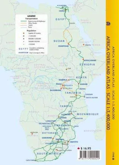 Africa Overland from Cairo to Cape Town Road Map (1st Edition) by ITMB (2016)