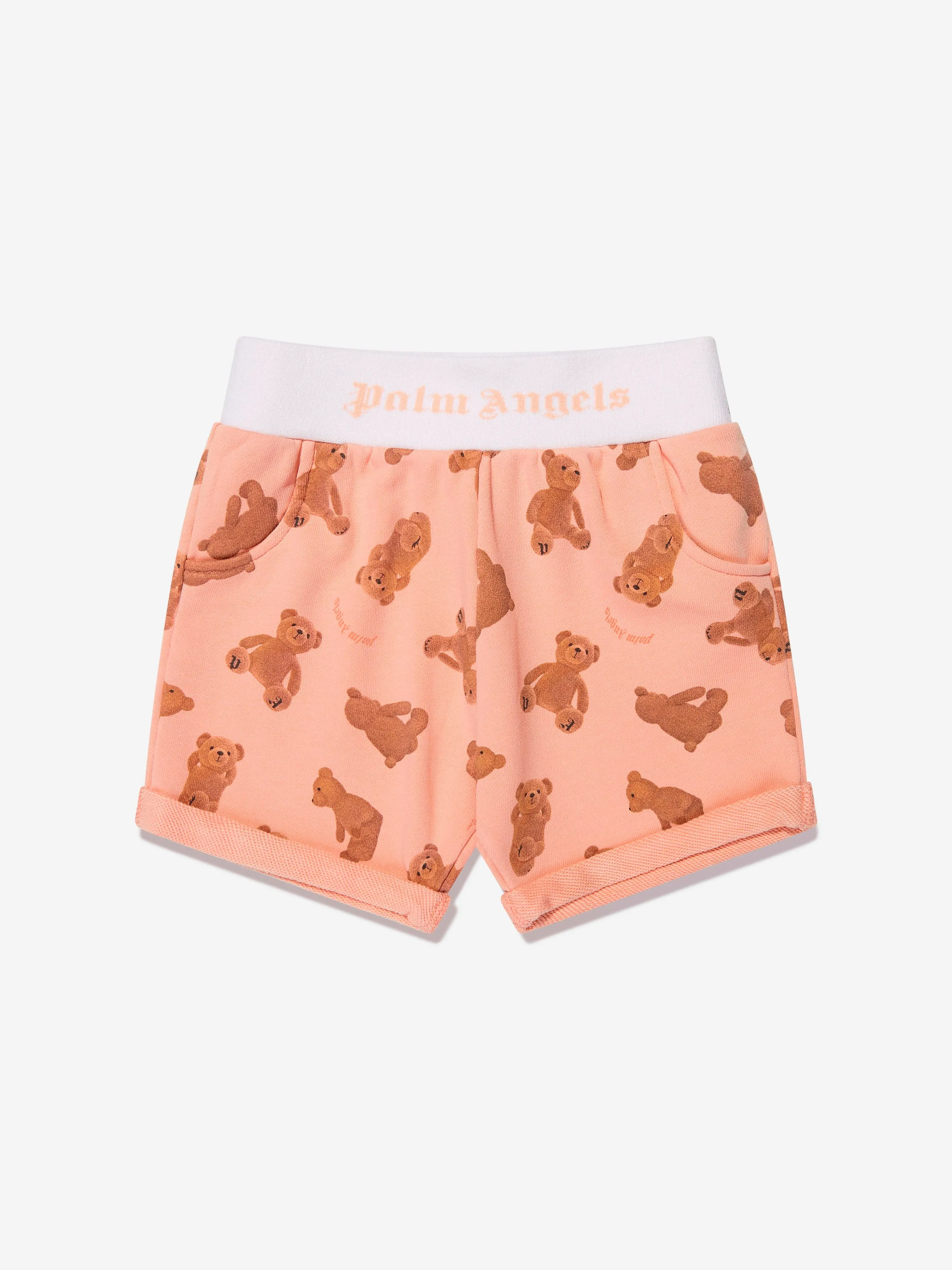 Baby AOP PA Bears Sweat Shorts in Peach