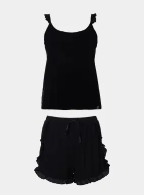 Bamboo Cami Short Pyjama Set in Black