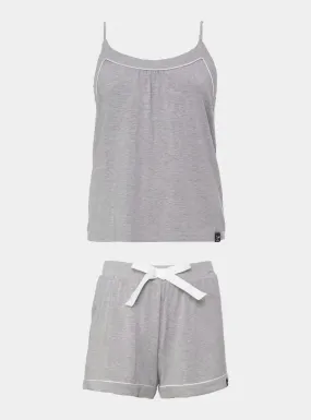 Bamboo Cami Short Pyjama Set in Grey Marl