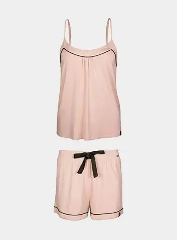 Bamboo Cami Short Pyjama Set in Pink