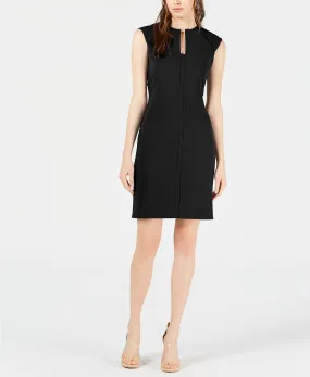 Bar III Women's Split-Neck Bodycon Dress Black Size Small