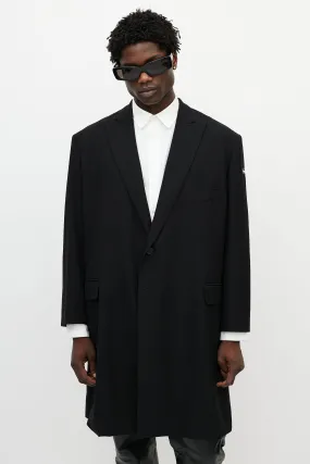 Black Wool Logo Coat