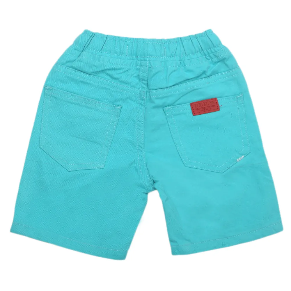 Boys Cotton Short - Cyan