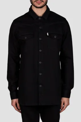Brushed Denim Shirt Black Clay Wash Whit