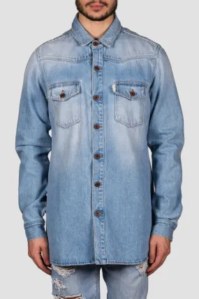 Brushed Denim Shirt Bleach White