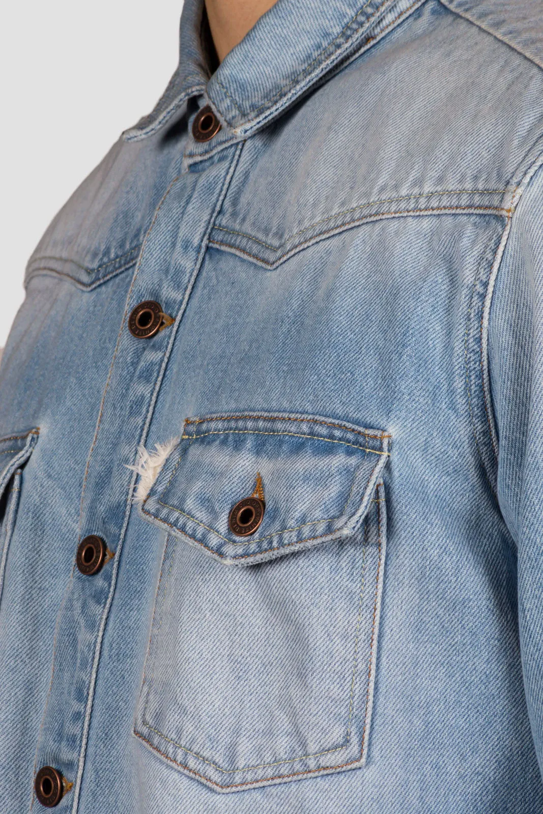 Brushed Denim Shirt Bleach White