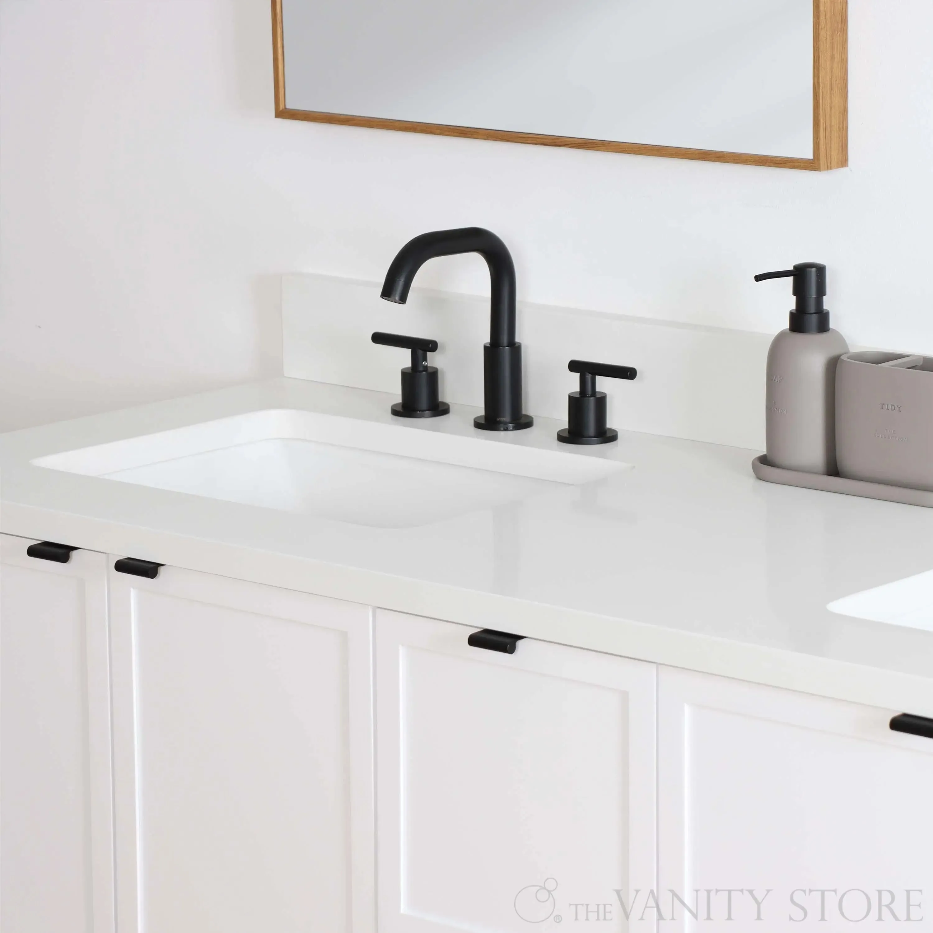 Cape Breton 60" Wall Mount Satin White Bathroom Vanity, Double Sink