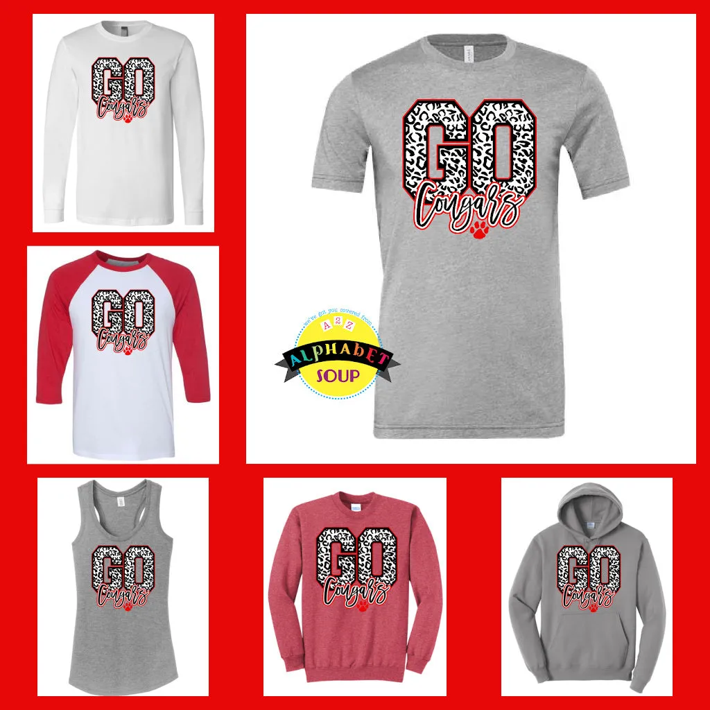 Castlio Elementary Go Cougar Design On Adult and Youth Tees And Sweatshirts