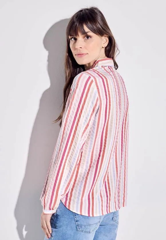 Cecil Seersucker Candy Stripe Blouse, Green mix or Pink Mix 344591