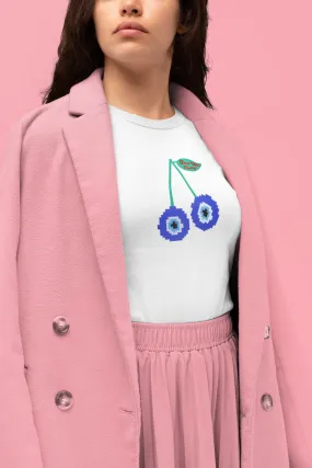 Cherry Evil Eye Good Vibe T shirt Custom Evil Eye T shirt Cherry Graphic Tee