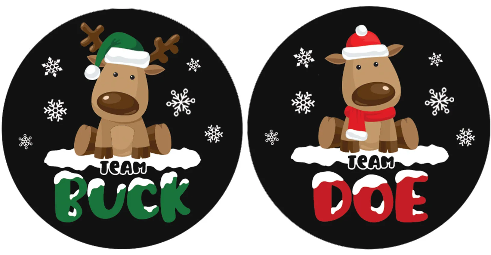 Christmas Gender Reveal Stickers: Reindeer Party - Team Buck or Team Doe Stickers - 40 Stickers
