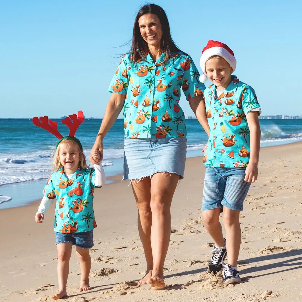 Christmas Pool Party - Womens Hawaiian Shirt