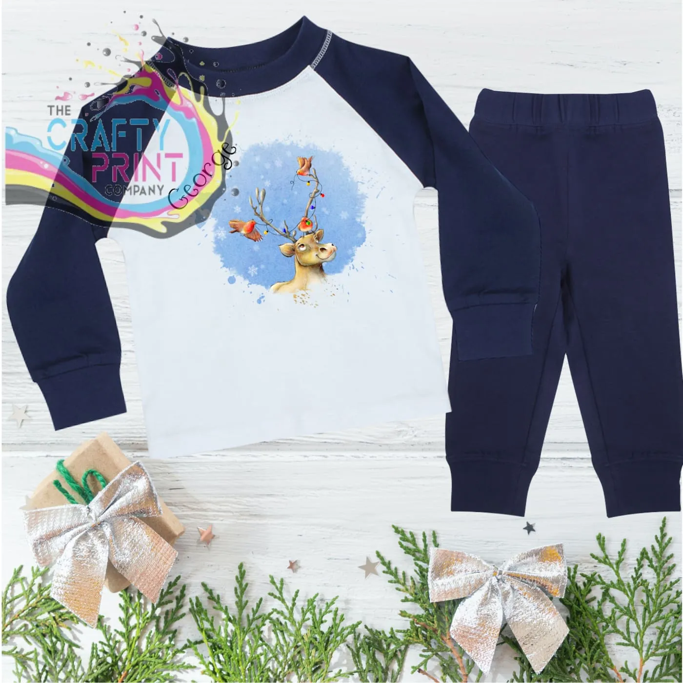 Christmas Reindeer Robin Toddler Pyjamas