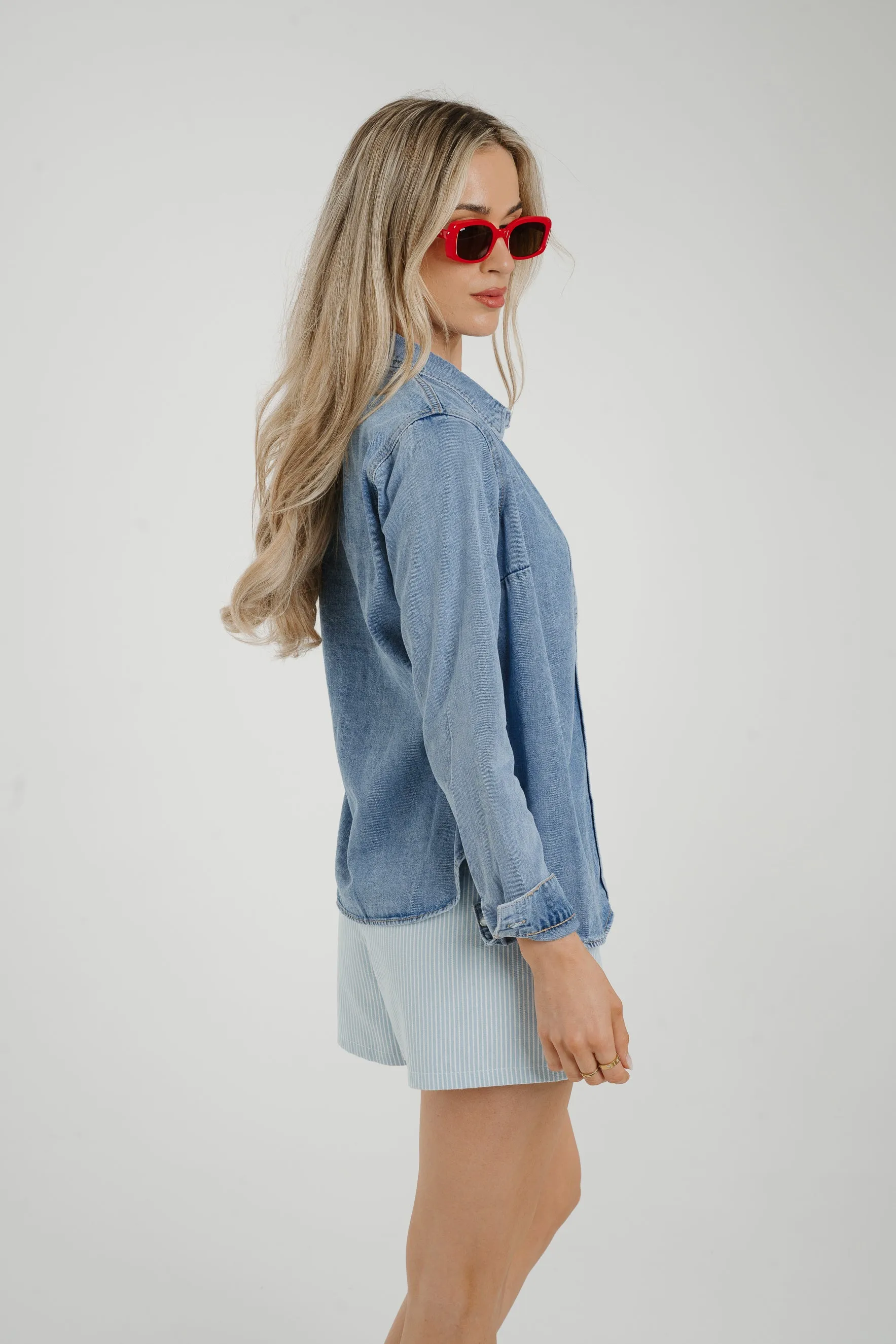 Cindy Denim Shirt In Light Wash