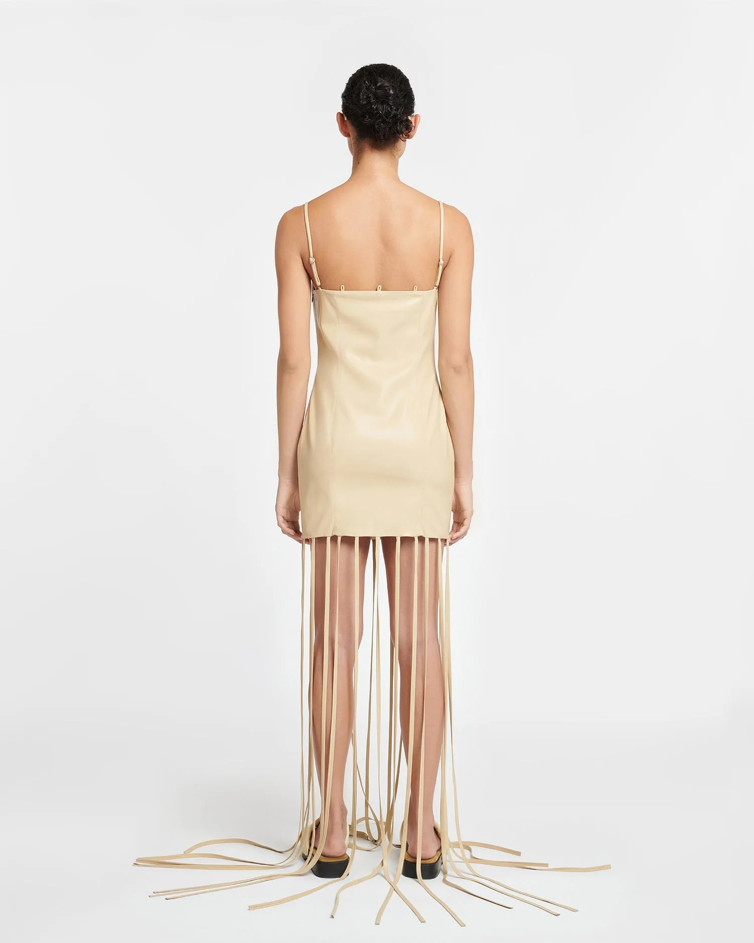 Clary - Okobor™ Alt-Leather Maxi Dress - Almond