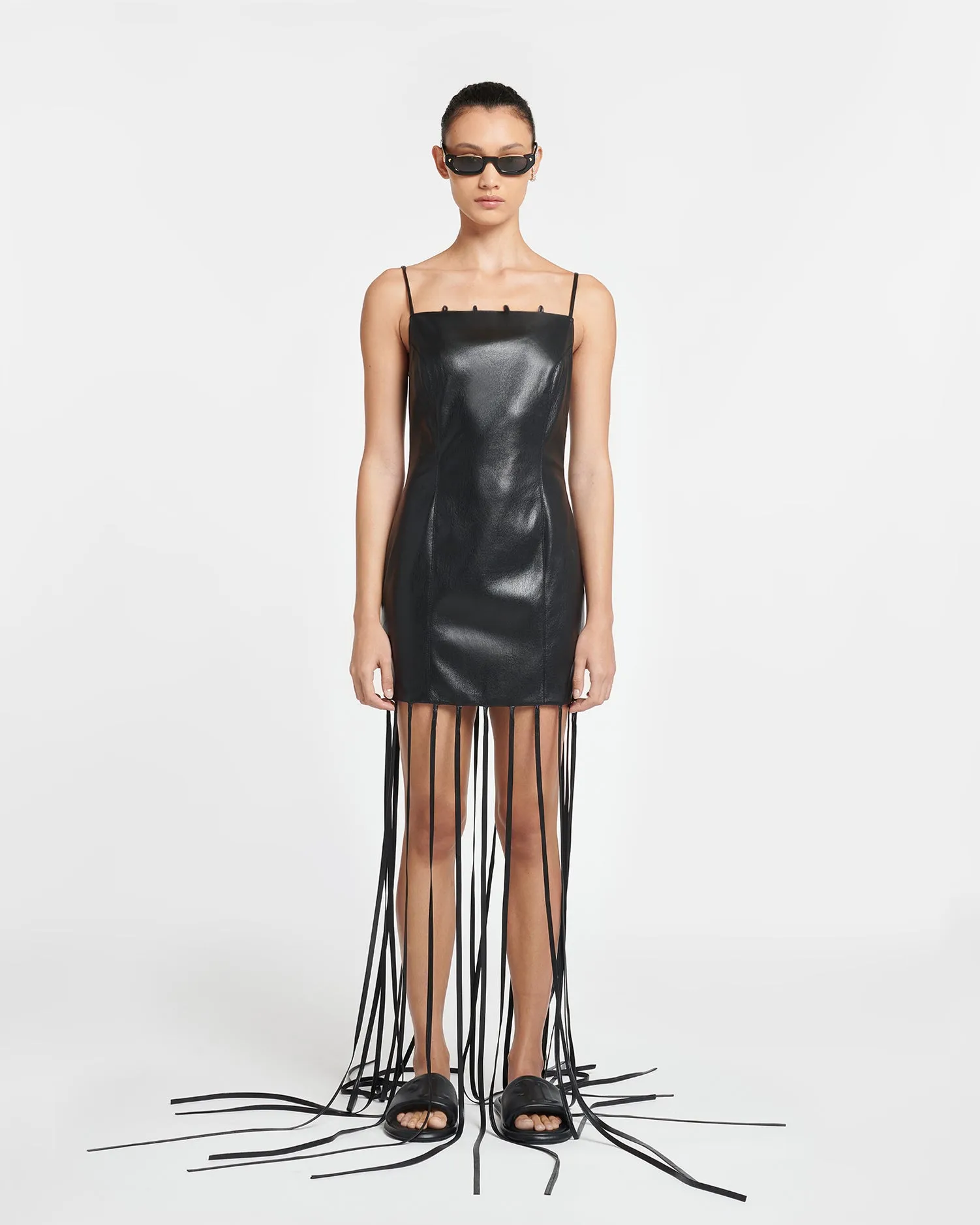 Clary - Okobor™ Alt-Leather Maxi Dress - Black