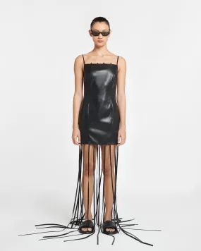Clary - Okobor™ Alt-Leather Maxi Dress - Black