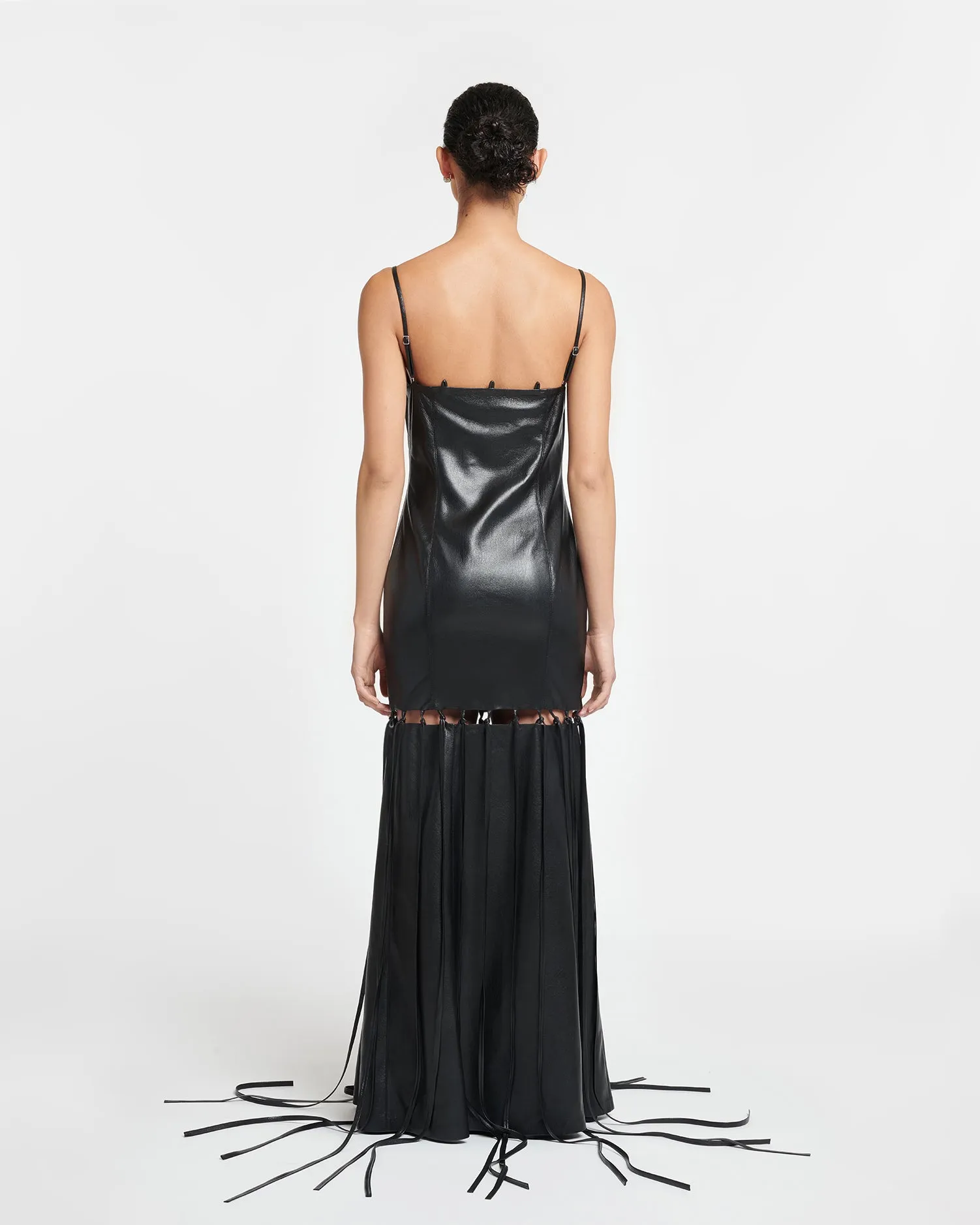 Clary - Okobor™ Alt-Leather Maxi Dress - Black