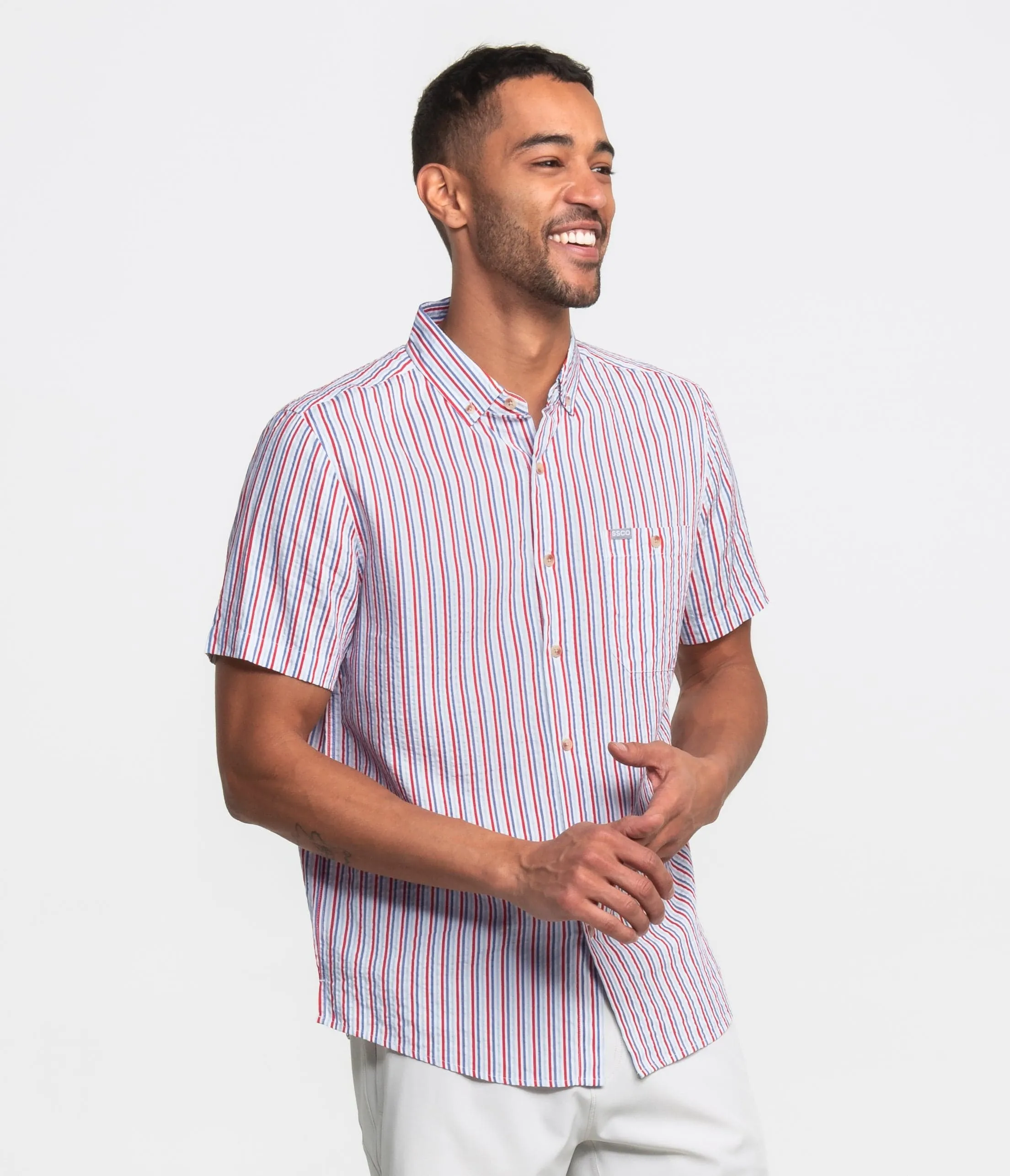 Clubhouse Seersucker Baja Shirt - Clubhouse Seersucker