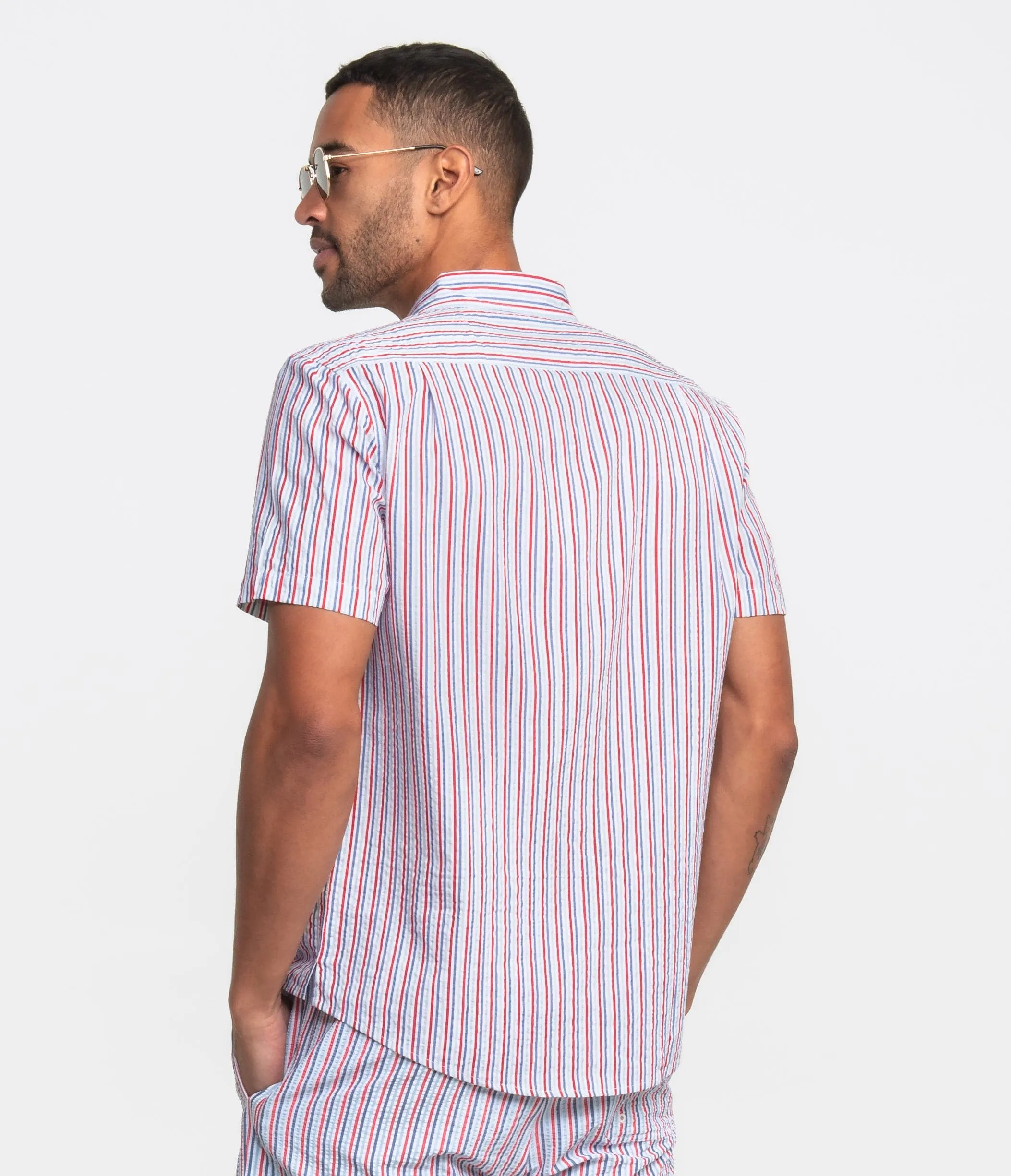 Clubhouse Seersucker Baja Shirt - Clubhouse Seersucker