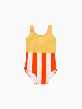 Color Block Striped One-Piece Swimsuit