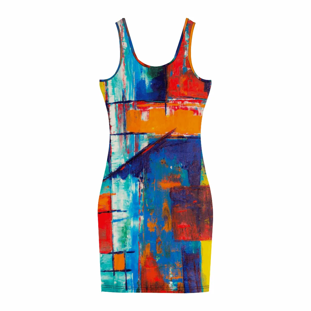 COLOR ME BLOCKED  (ZGT Design): Women's Tank Dress Stylish Sleeveless Dress