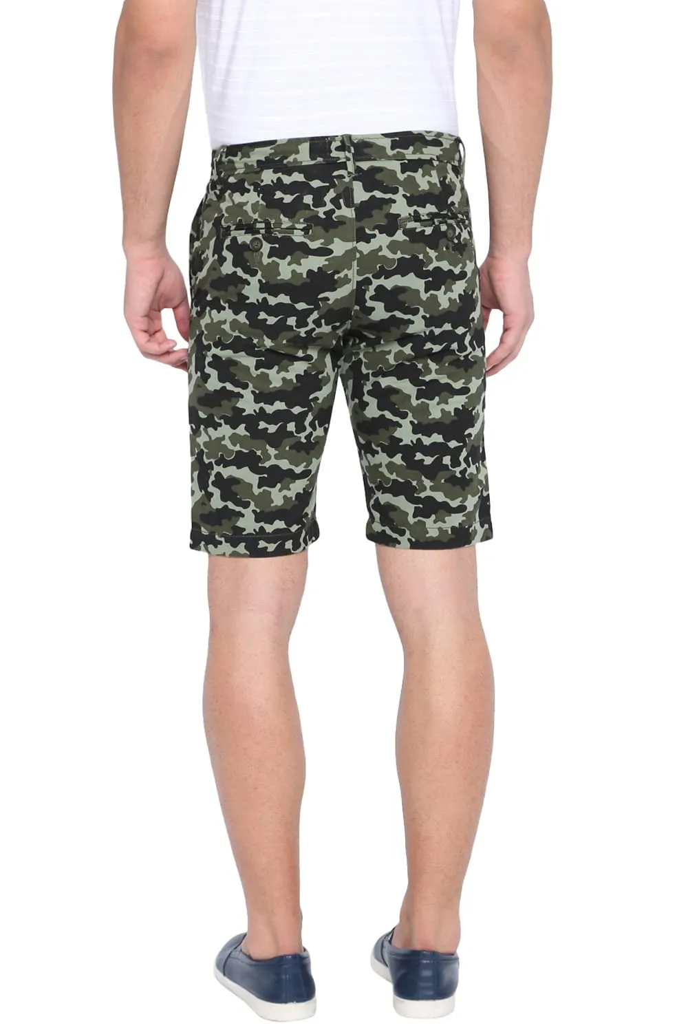 Comfort Fit Camo Printed Cotton Shorts