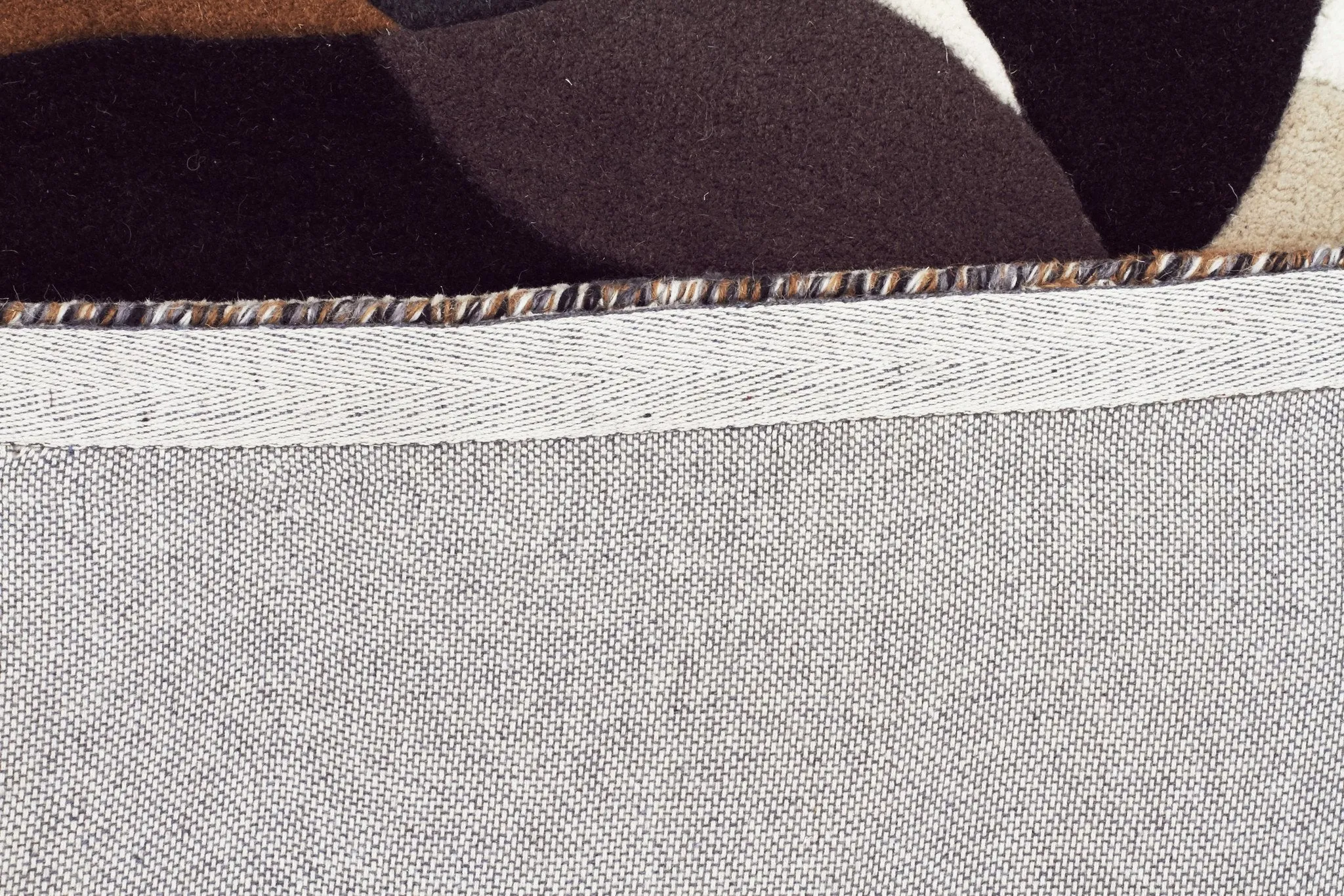 Crossroads Designer Wool Brown White Grey  Runner Rug