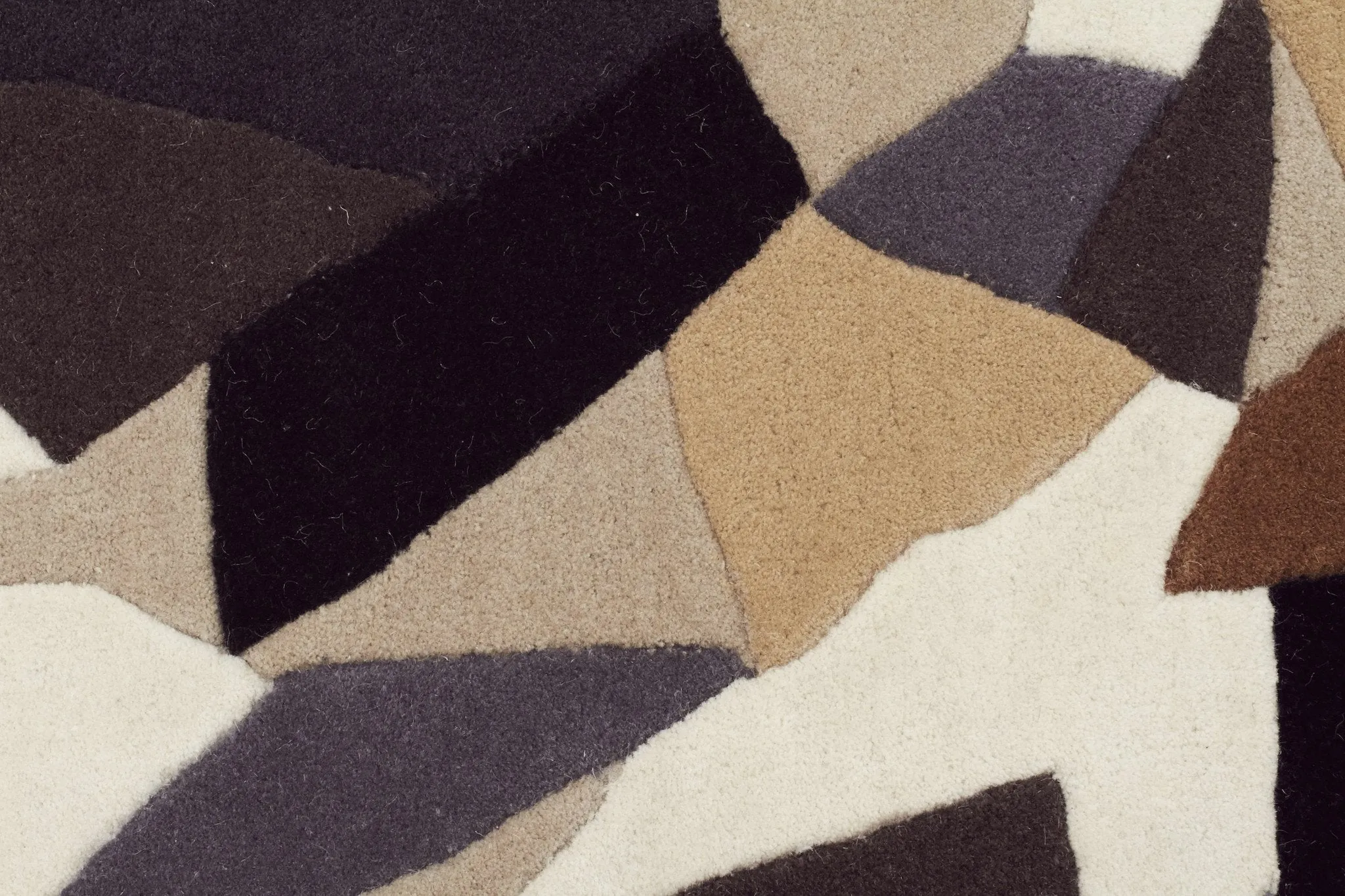 Crossroads Designer Wool Brown White Grey  Runner Rug