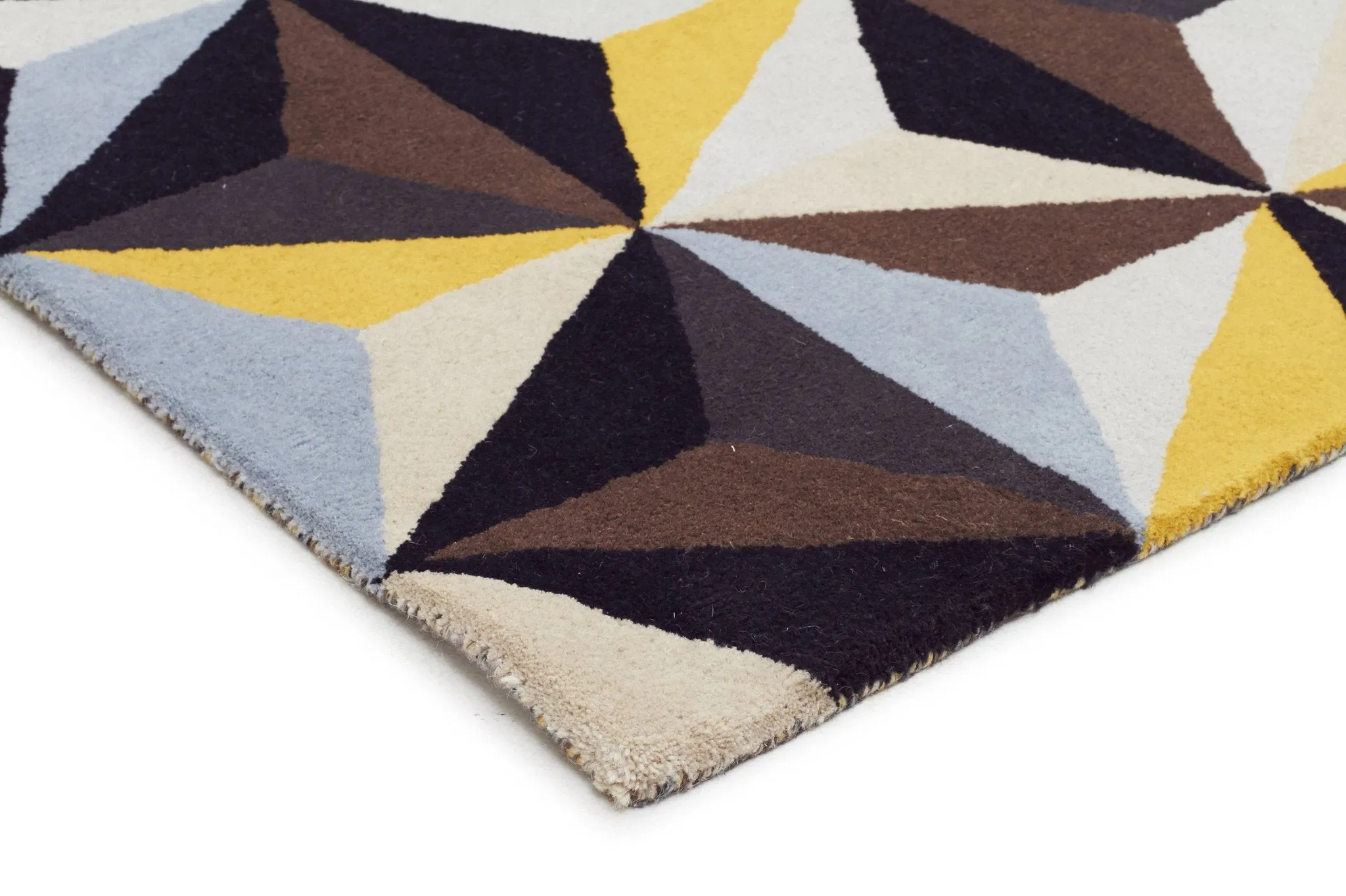 Crystal Designer Wool Blue  Runner Rug