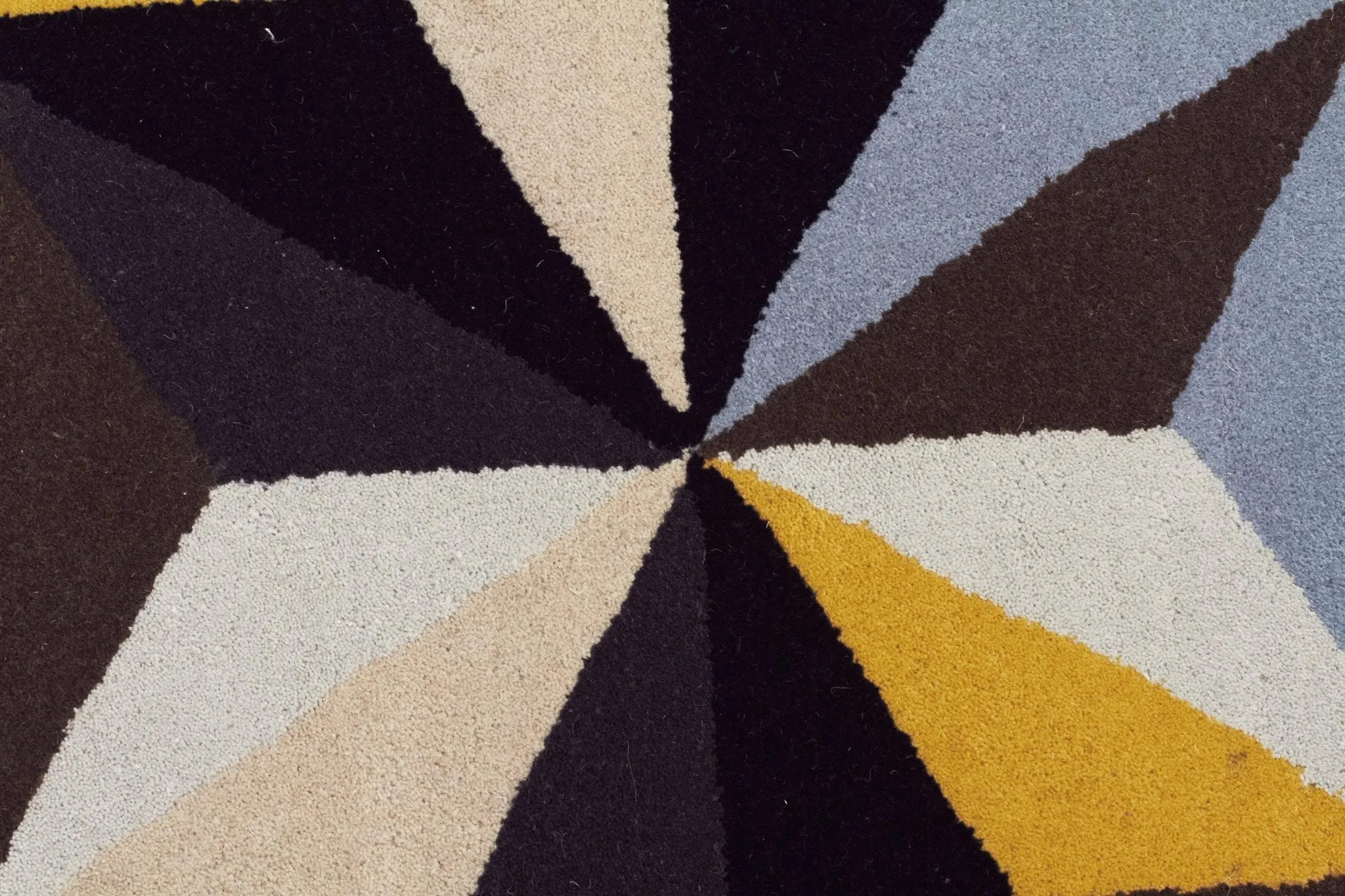 Crystal Designer Wool Blue  Runner Rug