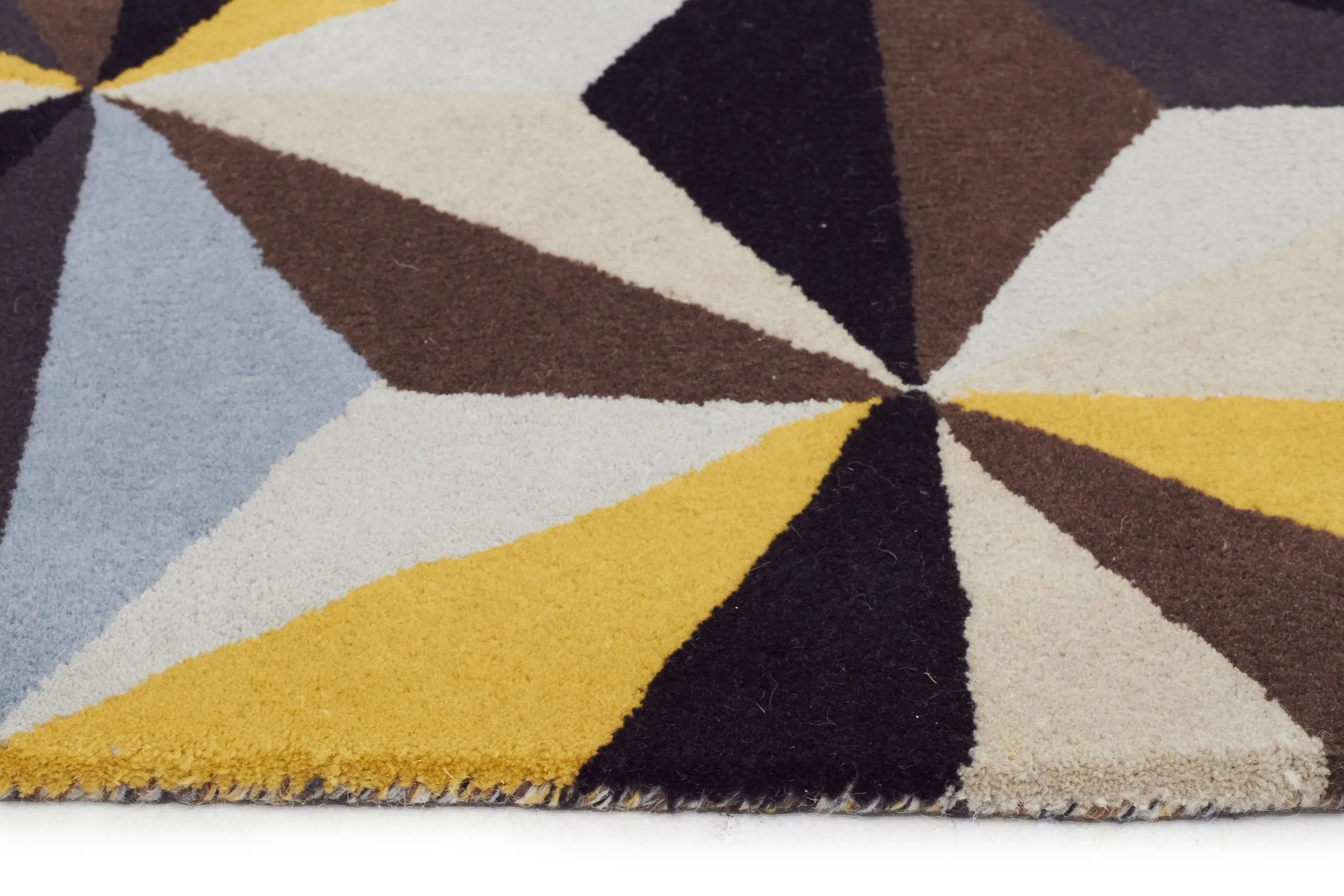Crystal Designer Wool Blue  Runner Rug