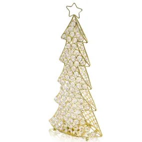 Crystal Gold Christmas Tree Sculpture, Clear