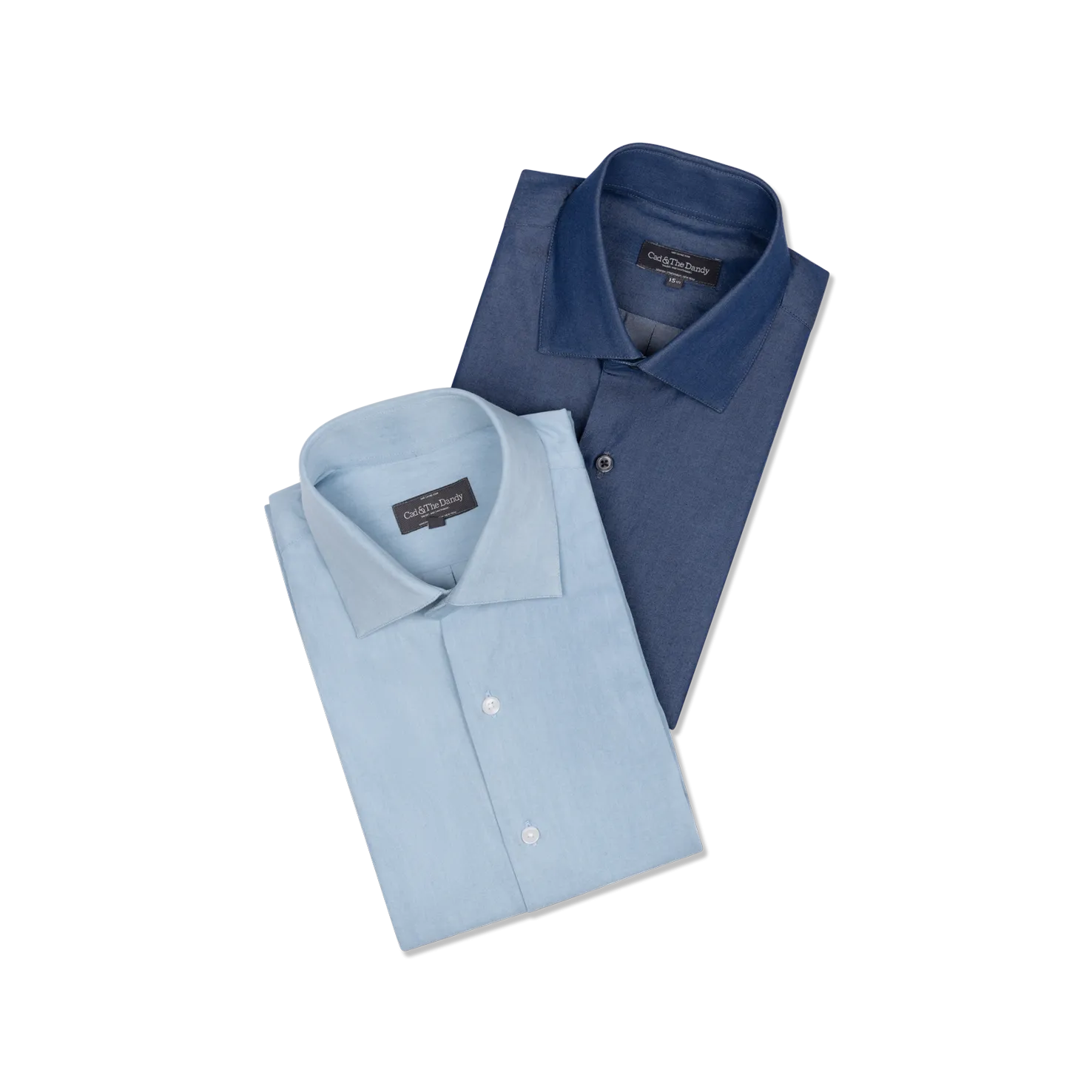 Cutaway Collar Shirt in Light Wash Denim