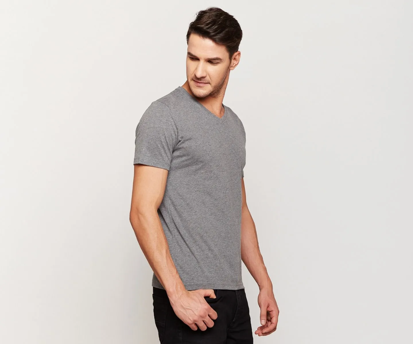 Dark Grey Peach Finish T-shirt