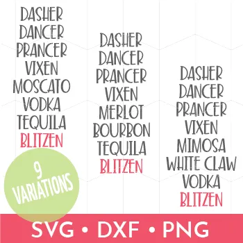 Dasher Dancer Prancer Vixen Booze Bundle